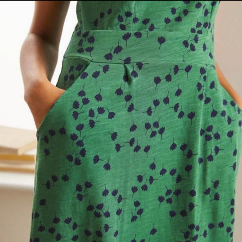 *SOLD* Boden Green & Midnight Blue Florrie Jersey Sheath dress with Pockets 8R - Picture 6 of 16